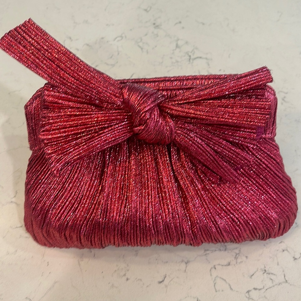 Loeffler Randall Hot Pink Bow Clutch